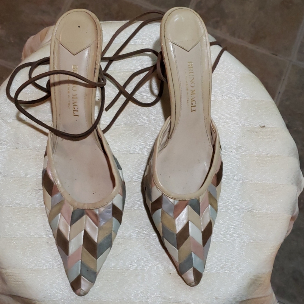 VIntage Bruno Magli Patchwork Mules